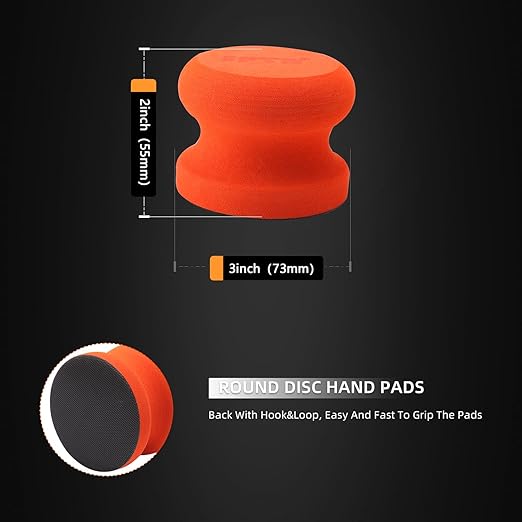 3 Inch Polishing Pad, SPTA 8Pcs Car Wax Applicator Pads with Handle and Towel, Hand Foam Pads & Microfiber Pad Kit, Detailing Buffing Pads for Car Polishing Waxing Buffing Glaze