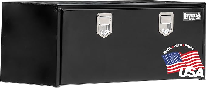 Buyers Products 1702110 Steel Underbody Truck Tool Box 18 x 18 x 48 Inch, Black Powder-Coated 14 Ga Steel, Locking Stainless Paddle Latch, Drop Door, Weather-Resistant, Made in USA
