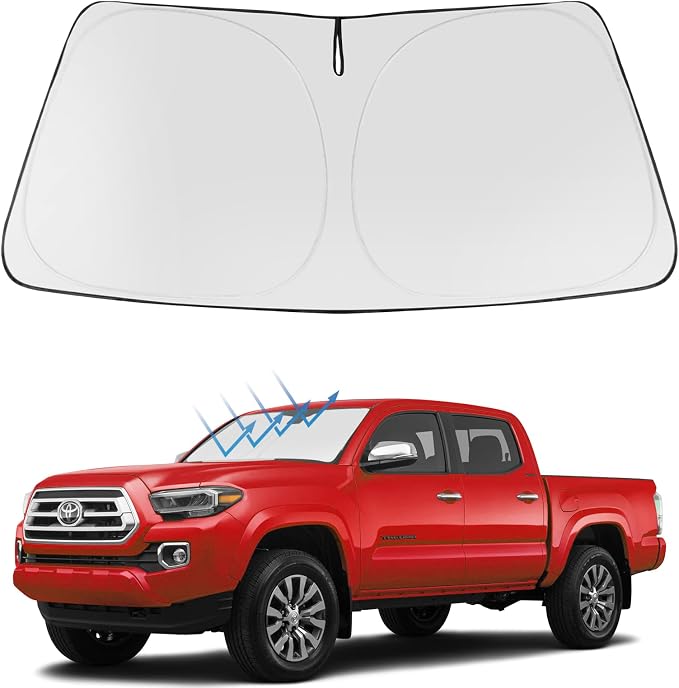 Proadsy 2026 Upgrade Front Windshield Sun Shade Foldable Sunshade Protector Custom Fit 2016-2023 Tacoma 2Dr 4Dr Off-Road, Limited, TRD Pro Pickup Accessories