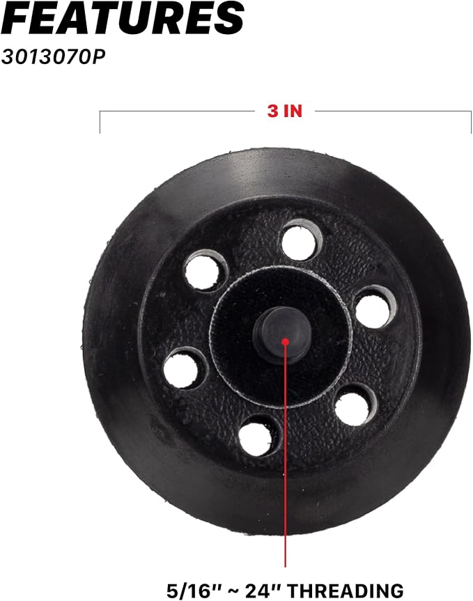 Maxshine 3” Universal Vented DA Backing Plate – Hook & Loop Pad Holder with 5/16”-24 Thread – Fits Dual Action Polishers up to 12,000 OPM for Sanding, Buffing, Polishing & Low Vibration Finish