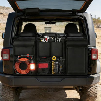 Car Trunk Organizer, Detachable Car Backseat Hanging Organizer with 7 Large Storage Pockets, Collapsible Back Seat Organizer Car Interior Accessories for SUV, Van, Jeep