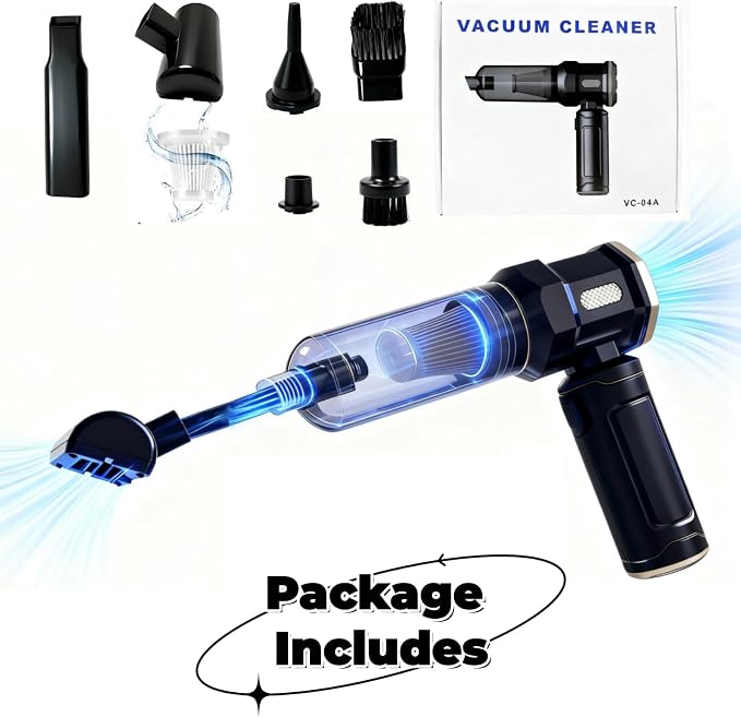 Handheld Car Vacuum Cleaner, 16000Pa Vacuum Cleaner and Air Duster, Portable Cordless Hand Held Vacuum with Brushless Motor and Multi-Nozzles for Car, Home, Office, Pet
