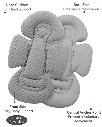 Generic Infant Insert Compatible with Mamaroo Swing & Graco Swing and Infant Car Seat, Newborn Insert Baby Head Body Support, Reversible Design, Breathable Soft Fabric, 1Pcs - Dots, Dark Gray