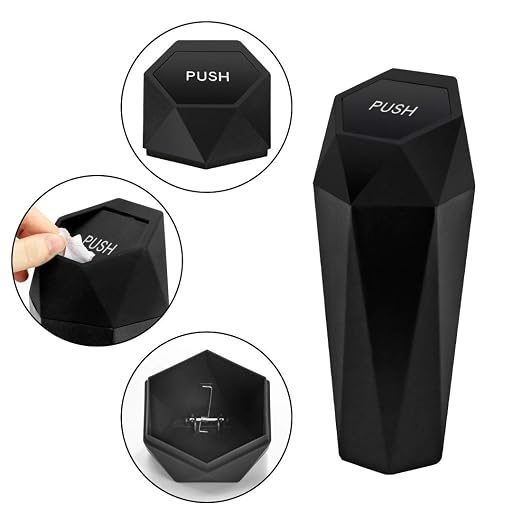 Car Trash Can with Lid - 2-Pack, Interior Accessories for Vehicles, Leakproof Garbage Can with 30 Detachable Trash Bags, Multipurpose Organizers and Storage Solutions for Home and Office