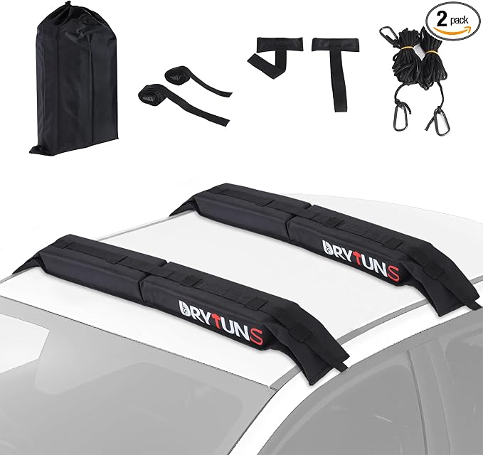 Surfboard Rack for Car, Paddle Board Car Rack, Surf Racks for Cars, Universal Soft Roof Racks for Kayak SUP Canoe, Complete Set
