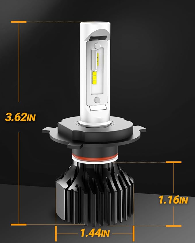 SEALIGHT H4 Bulbs, 4X Super Bright Powersport Bulbs 6000K White Plug and Play, Pack of 2