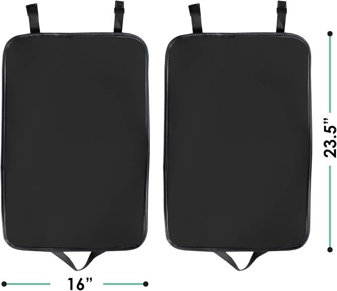 FH Group Faux Leather Auto Seat Back Kick Protectors, Heavy Duty Car Kick Mats for Kids –2-Pack Back Seat Protector for Driver and Passenger Seat