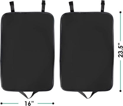 FH Group Faux Leather Auto Seat Back Kick Protectors, Heavy Duty Car Kick Mats for Kids –2-Pack Back Seat Protector for Driver and Passenger Seat