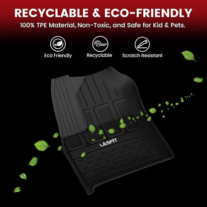 LASFIT Floor Mats & Trunk Mat for Jeep Grand Wagoneer 2022-2025 7 Seats Only (NOT Fit for L or 8 Seats) All Weather TPE Custom Fit Floor Liners Cargo Mat Black
