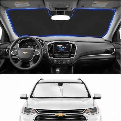 Car Sun Shade for 2018-2023 2024 2025 2026 Chevrolet/Chevy Traverse Accessories Windshield Sunshade Cover Front Window Shade Custom Fit Traverse Sun Visor Protector Foldable Blocks UV Rays
