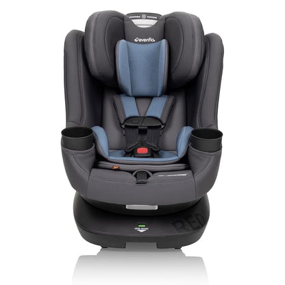 Evenflo REO by Revolve360 Rotating Convertible Car Seat with Quick Clean Cover, Infant to Toddler, Forward and Rear Facing, Compact Design, One-time Install (Nantucket)