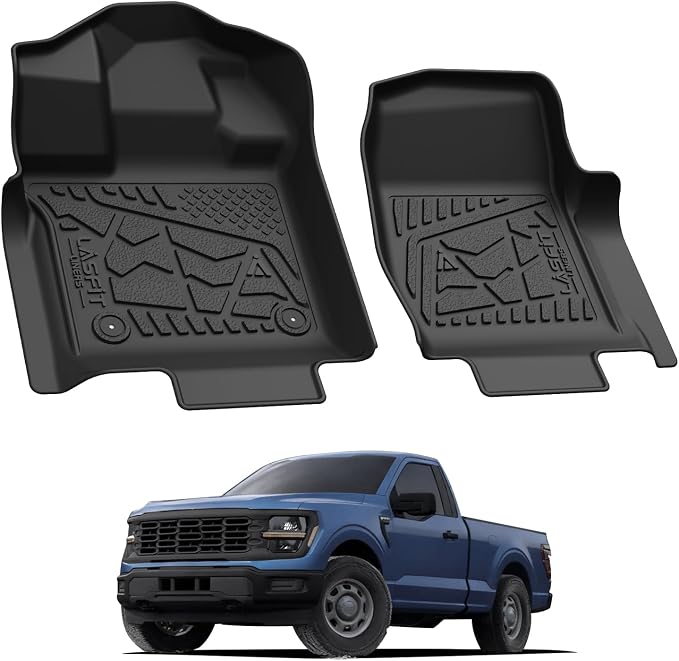 LASFIT Floor Mats for 2015-2026 Ford F-150 Regular Cab Bucket-Seat Carpet Floor, Ford F150 Standard Cab All Weather Portector TPE Waterproof Truck Liners-Not Fit Regular Cab/Super Cab/Vinyl Floor