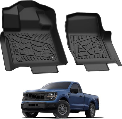 LASFIT Floor Mats for 2015-2026 Ford F-150 Regular Cab Bucket-Seat Carpet Floor, Ford F150 Standard Cab All Weather Portector TPE Waterproof Truck Liners-Not Fit Regular Cab/Super Cab/Vinyl Floor