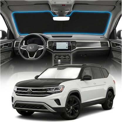 for VW Atlas Sun Shade Windshield Cover - Custom Fit Atlas Accessories 2018-2025 2026 Sunshade Foldable UV Protection & Heat Shield Sun Visor Accessories