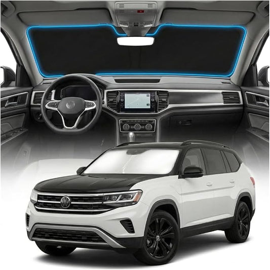 for VW Atlas Sun Shade Windshield Cover - Custom Fit Atlas Accessories 2018-2025 2026 Sunshade Foldable UV Protection & Heat Shield Sun Visor Accessories