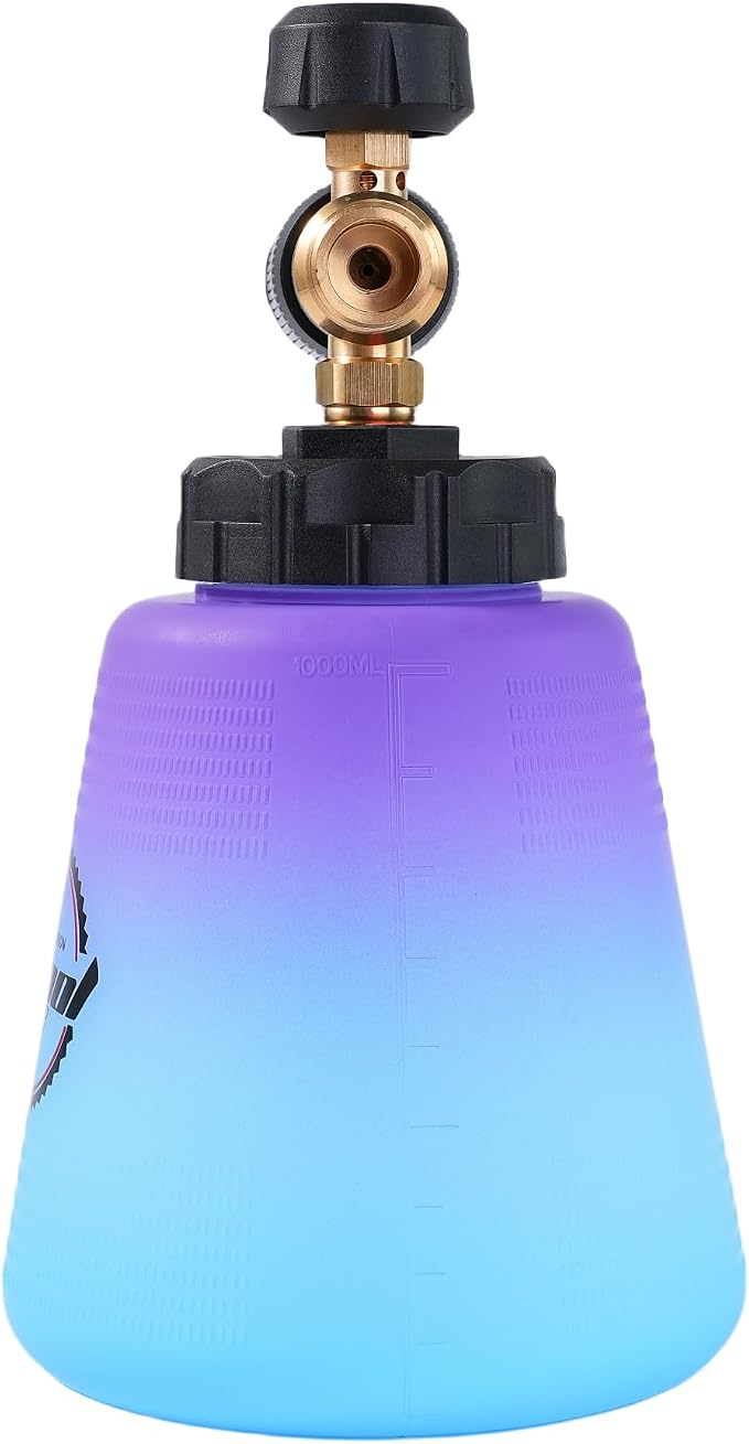 Foam Cannon with 1/4 inch Quick Connector, Pressure Washer Snow Foam Lance for Karcher K1700 K1800 K1900 (1/4" Quick Connect Blue to Purple)