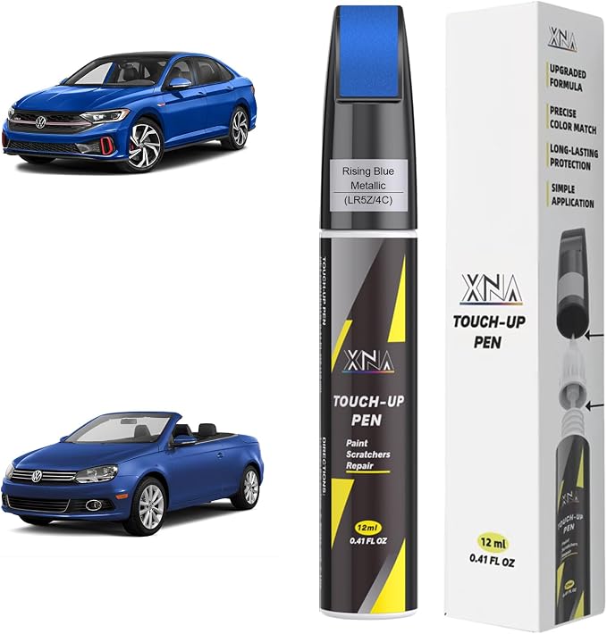 XNA Rising Blue Metallic(LR5Z/4C) for Volkswagen Touch Up Paint, Car Scratch Remover for Nicks and Chips Repair, 2-In-1 Quick & Easy Fix Car Scratch Repair Kit with Exact Color-Matched