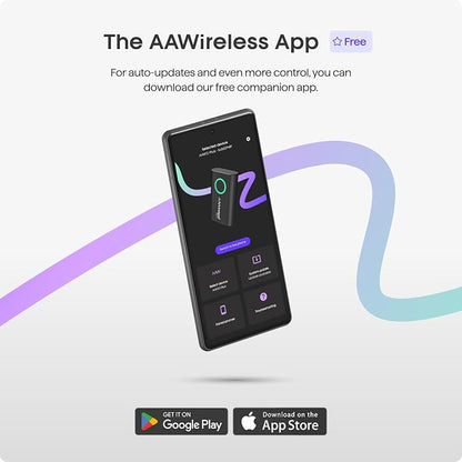 AAWireless TWO+ Compatible with Android Auto & Apple Carplay 2-in-1 Wireless Adapter | Wireless Connection via Bluetooth & WiFi | iPhone X+ & Android 11+ | Multifunctional Button | Made in Europe