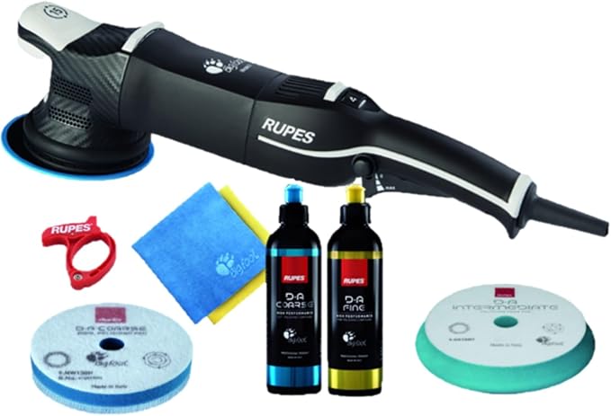 RUPES Bigfoot LHR15V/BAS Mark V Random Orbital Polisher Kit for Car Detailing & Removing Scratches | Pad Slipping Prevention | Anti-Spinning Ring | Improved Balance and Control