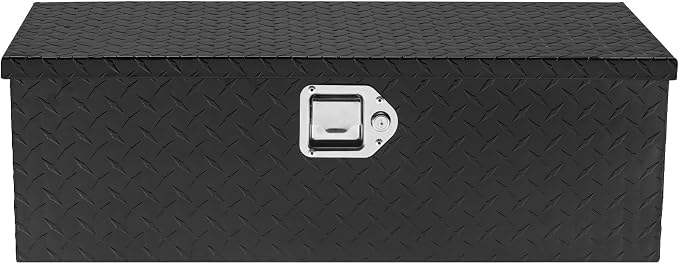 VEVOR Aluminum Truck Bed Tool Box, 30 Inch Heavy Duty Diamond Plate Tool Box with Side Handles, Lock and Keys, Trailer Storage Organizer Chest Box for Pickup, RV, Truck Bed, 30 x 13 x 9.6 in, Black