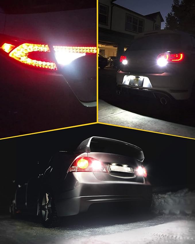 AUXITO 1157 LED Bulb White, 400% Brighter 1:1 Size, 7528 2057 2357 BAY15D LED Lights for Reverse Backup light, Tail Light, Brake Signal Light, DRL, Pack of 2