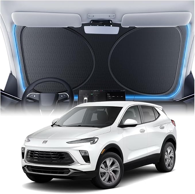 Windshield Sun Shade for Buick Encore GX/Envision 2016-2026, Custom Fit Sunshade, 100% UV Block & Heat Insulation, Foldable Car Sunshade with Storage Bag, Protect Interior Accessories