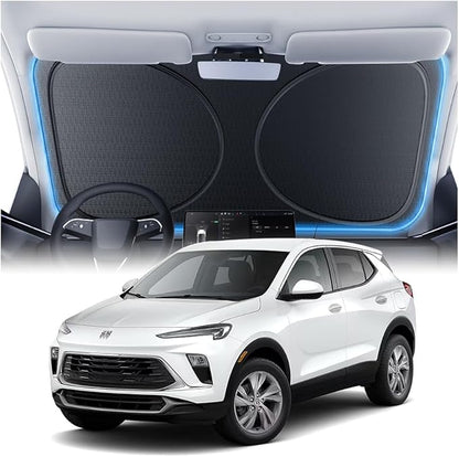 Windshield Sun Shade for Buick Encore GX/Envision 2016-2026, Custom Fit Sunshade, 100% UV Block & Heat Insulation, Foldable Car Sunshade with Storage Bag, Protect Interior Accessories