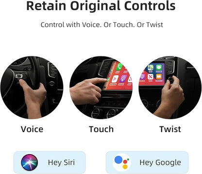 C5 2-in-1 Wireless CarPlay & Android Auto Adapter – Converts Factory Wired Connection to Wireless for Cars 2016+, Mini Plug & Play Car Play Dongle, OTA Update, USB C Cable, for iPhone & Android Phones