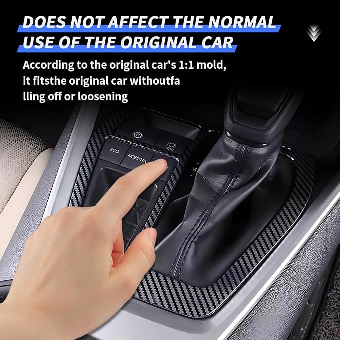 Car Central Control Gear Shift Panel Trim Cover for Toyota RAV4 2019 2020 2021 2022 2023 2024 2025 Auto Interior Decorations Accessories Center Console Protection Frame Carbon Fiber Style Kit