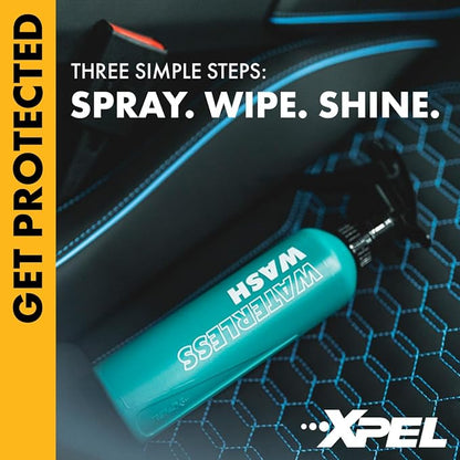 XPEL SiO2 Waterless Car Wash Spray – Quick Spray and Wipe Ceramic Wash – Clean, Shine & Protect with Slick Protective Barrier – High Gloss Finish – No Hose Needed, Rinseless & PPF Safe