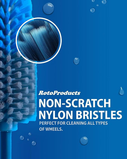 Long Reach Drill Brush Attachment, All Purpose for Car Tires, Wheels, Wheel Wells, Engine Bays, Exhaust Pipes, Running Boards, Hard to Reach Areas, with Heavy Duty Non-Scratch Nylon Bristles