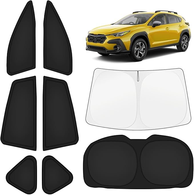 KUST Car Window Shades for Subaru Crosstrek 2024-2025 2026 Windshield Sun Shade Side Window Cover UV Block Privacy Protection Crosstrek Accessories for Camping Blackout Rear Back Full Set 8PCS
