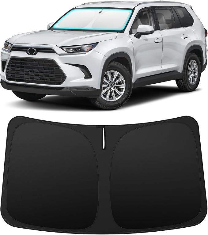 INSAUTO Custom Fit Windshield Sun Shade Accessories for Toyota Grand Highlander 2024-2026, Foldable Front Window Sunshade, UV & Heat Reflector, Keeps Interior Cool, Includes Storage Bag