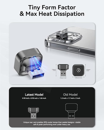 Spedal 2026 2-in-1 Wireless CarPlay & Android Auto Adapter, Ultra Mini Dongle Converts Wired to Wireless, WiFi 6 & Bluetooth 5.4, Plug & Play Stick for Cars with Factory Wired System, Low Latency