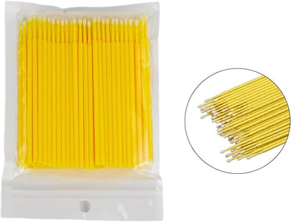 100Pcs Disposable Up Paint Micro Brush Applicator Sticks, Car Touch Up Paint Brush Tips, Detailing Car Products, Auto Exterior Care (Yellow)