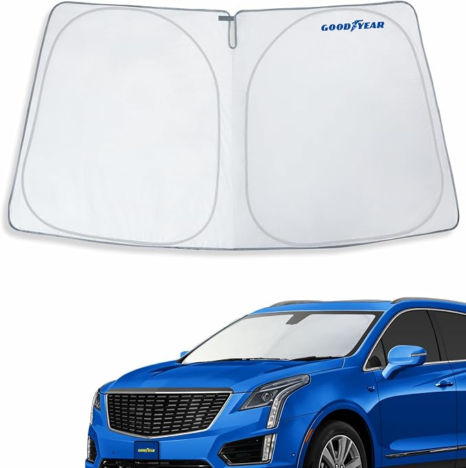 Goodyear Foldable Windshield Sunshade for Cadillac XT5 2017-2026, Truck car Accessories, Sunshade Cover, Sun Shade Car Windshield, Window Sun Blocker - GY008362