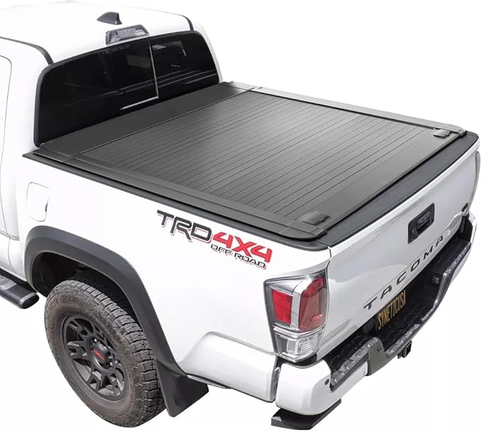 Syneticusa MB Retractable Tonneau Cover | 2016–2026 Toyota Tacoma 5ft (60") Short Bed | 6063-T5 Aluminum | Double Lock | 3-Year Warranty | Waterproof Low Profile Hard Truck Bed Cover
