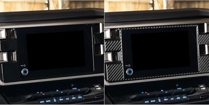 NVCNX Real Premium Carbon Fiber for Toyota Tundra 2022-2026 / Sequoia 2023-2026 2024 2025 Car Dash Navigation Screen Panel Cover Interior Trim Accessories Thick Overlay Sticker Decal 1PC only for SR5