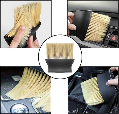 Ziciner Car Interior Detailing Brush, Ultra-Soft Auto Hair Bristles Removal Dust Collectors, Universal Vehicle Interior Cleaning Dashboard, Air Conditioner Vent etc Tool Accessory (2PCS, Yellow)
