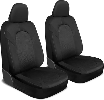 Motor Trend Honeycomb Polyester Seat Covers – Semi Universal Fit Front Seat Protector for Most Cars, Trucks, SUVs – Breathable Hex Design, Easy to Install, Black & Gray Car Seat Cover