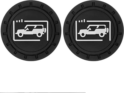 Car Cup Holder Coasters for Jeep Wrangler JL JK JLU and Jeep Gladiator JT Accessories Universal Car Cup Non-Slip Silicone Holder Coasters Interior Accessories (Black White)
