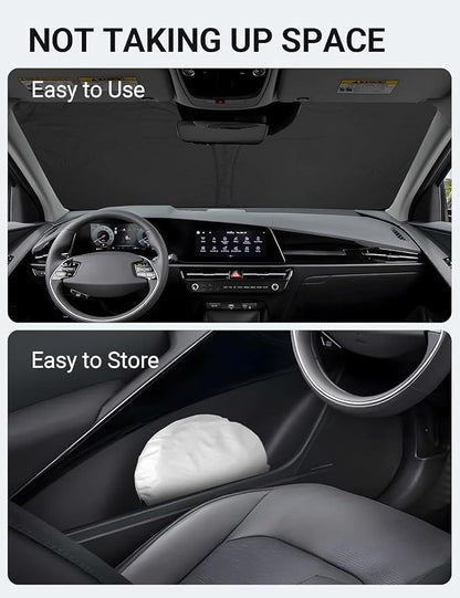 Proadsy 2026 Upgrade Front Windshield Sun Shade Foldable Sunshade Protector Custom Fit 2017-2022 Kia NIRO Accessories