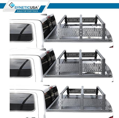 Syneticusa MR Retractable Truck Bed Cover with R6 Rack for Ford F-150 2004–2026 | 6’7” (78.9”) Bed | Aluminum Hard Retractable Tonneau Cover | One-Person Installable | Waterproof, Low-Profile