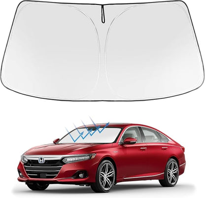 Proadsy 2026 Upgrade Front Windshield Sun Shade Foldable Sunshade Protector Custom Fit 2018-2025 Accord(Not for 2022 Sport) Sedan, LX, EX, EX-L, Touring Accessories