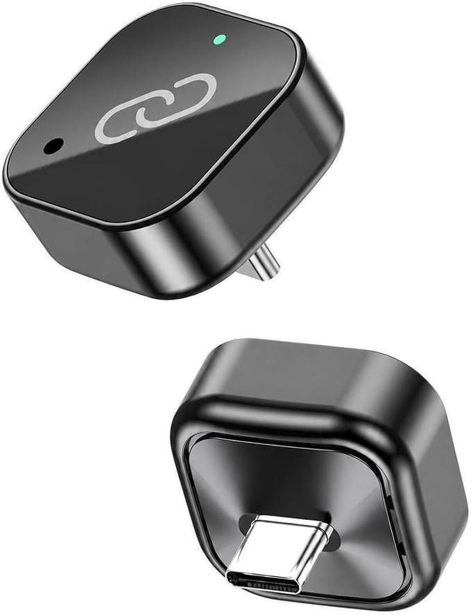 2-in-1 Wireless CarPlay Adapter USB C for Factory Wired CarPlay and Android Auto, 5GHz WiFi Bluetooth 5.0 Auto Reconnect, Low-Latency Dongle, Black