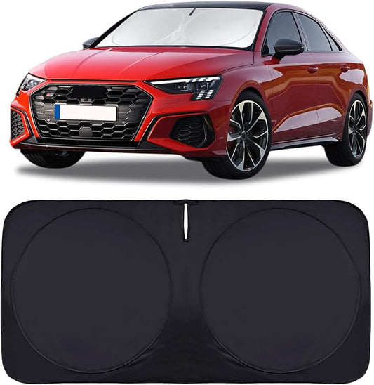 for 2022-2024 2025 Audi A3 Sun Shade Windshield Cover, Car Sunshades for Front Windows Shield Custom Fit A3 Sedan/A3 Quattro/RS3/Cabriolet/S3 Sun Visor Protector Blocks UV Rays Car Accessories
