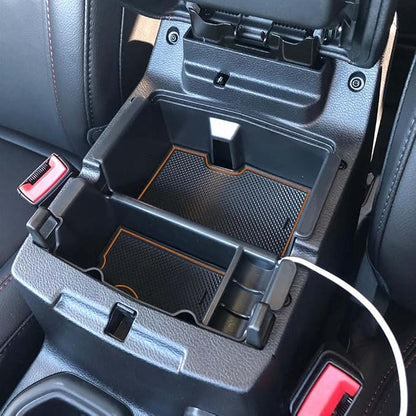 EDBETOS Center Console Organizer Tray Compatible with Jeep Wrangler JL/JLU 2018-2023 2024 2025 2026 and Gladiator JT Truck 2020-2026 Insert Armrest Accessories - Orange Trim