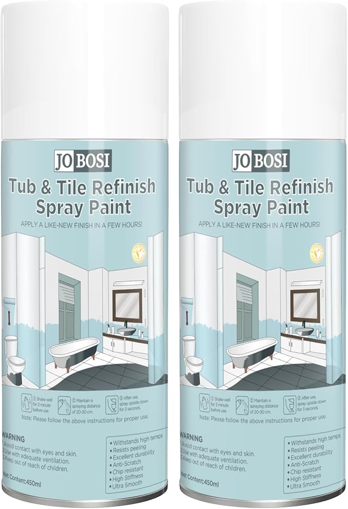 Black Ceramic Tub Spray Paint （16 FL Oz *2 pack）- High-performance aerosol spray gun kit, Household appliances, refrigerator, ceramics, bathtubs, vases, bathroom floors, etc., furniture wood color change and more DIY coatings - Quick drying and smooth ...
