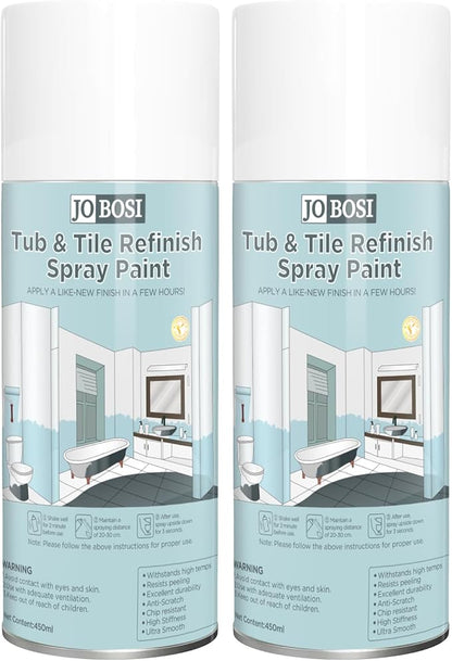 Black Ceramic Tub Spray Paint （16 FL Oz *2 pack）- High-performance aerosol spray gun kit, Household appliances, refrigerator, ceramics, bathtubs, vases, bathroom floors, etc., furniture wood color change and more DIY coatings - Quick drying and smooth ...