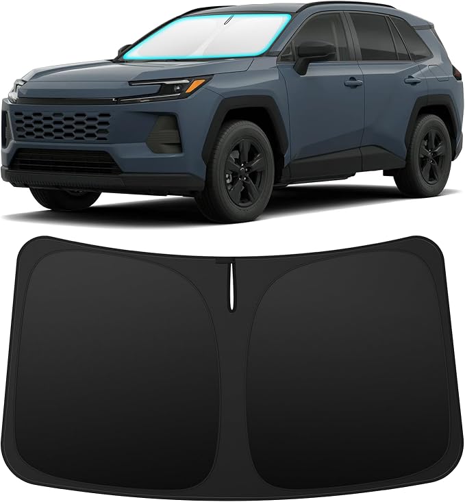 INSAUTO Custom Fit Windshield Sun Shade Accessories for Toyota RAV4 2019-2026, Foldable Front Window Sunshade, UV & Heat Reflector, Keeps Interior Cool, Includes Storage Bag